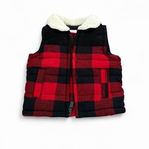 Old Navy Red and Black Checkered Baby Vest